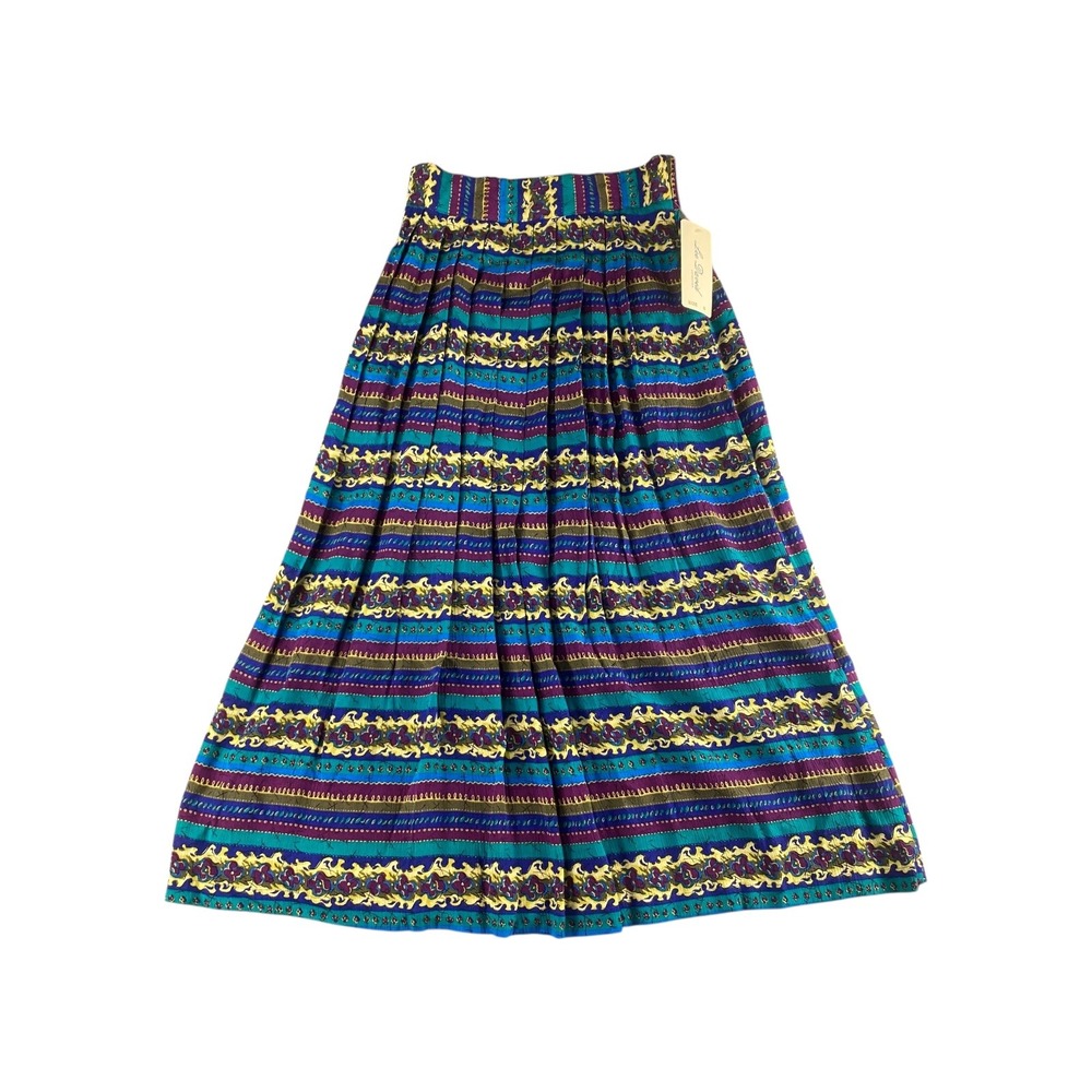 NWT Lee David Collection 90s Y2K VTG Maxi Skirt Striped Floral Size S‎